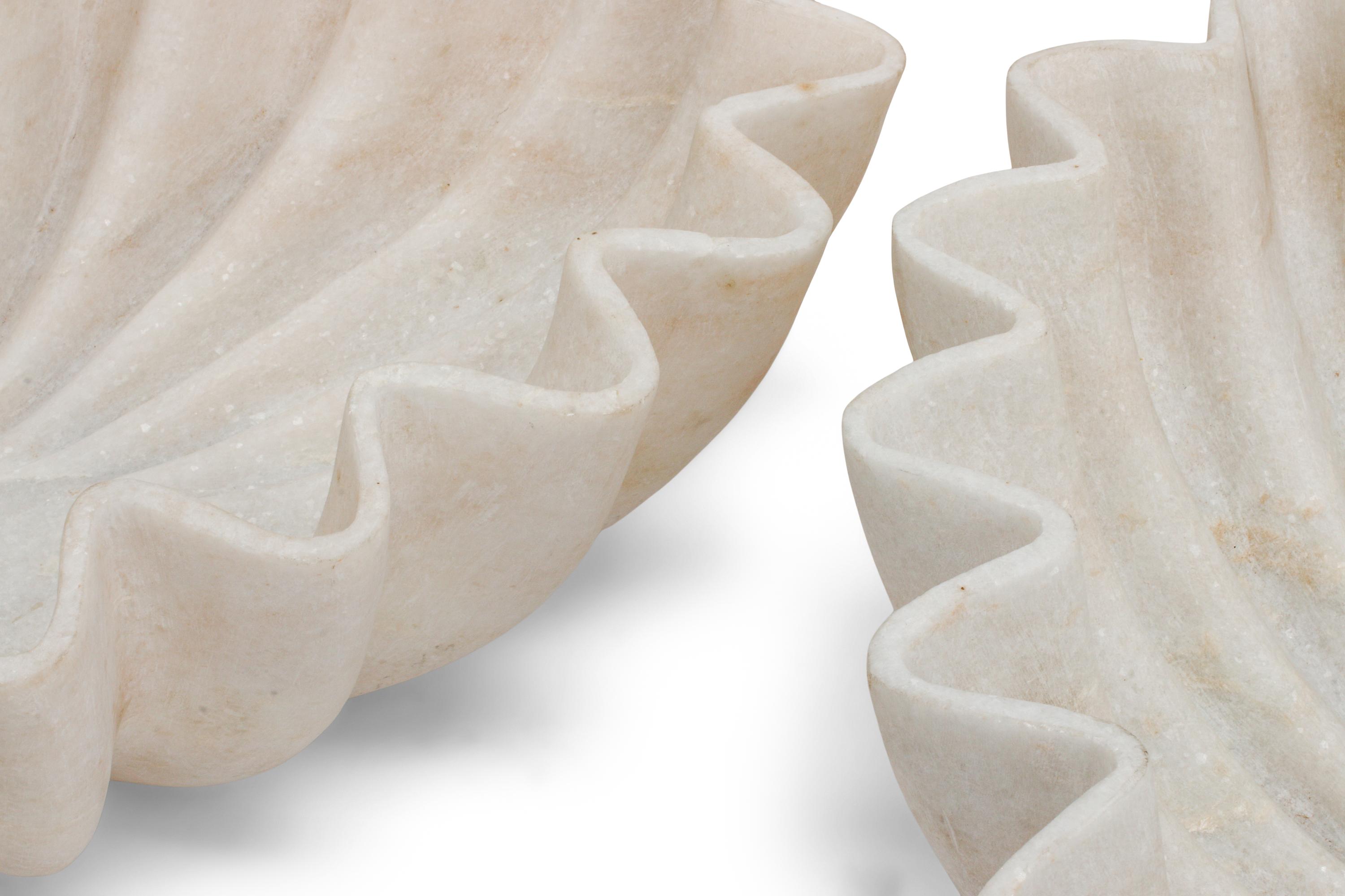 A Pair of Italian Carved Fluted Bowls