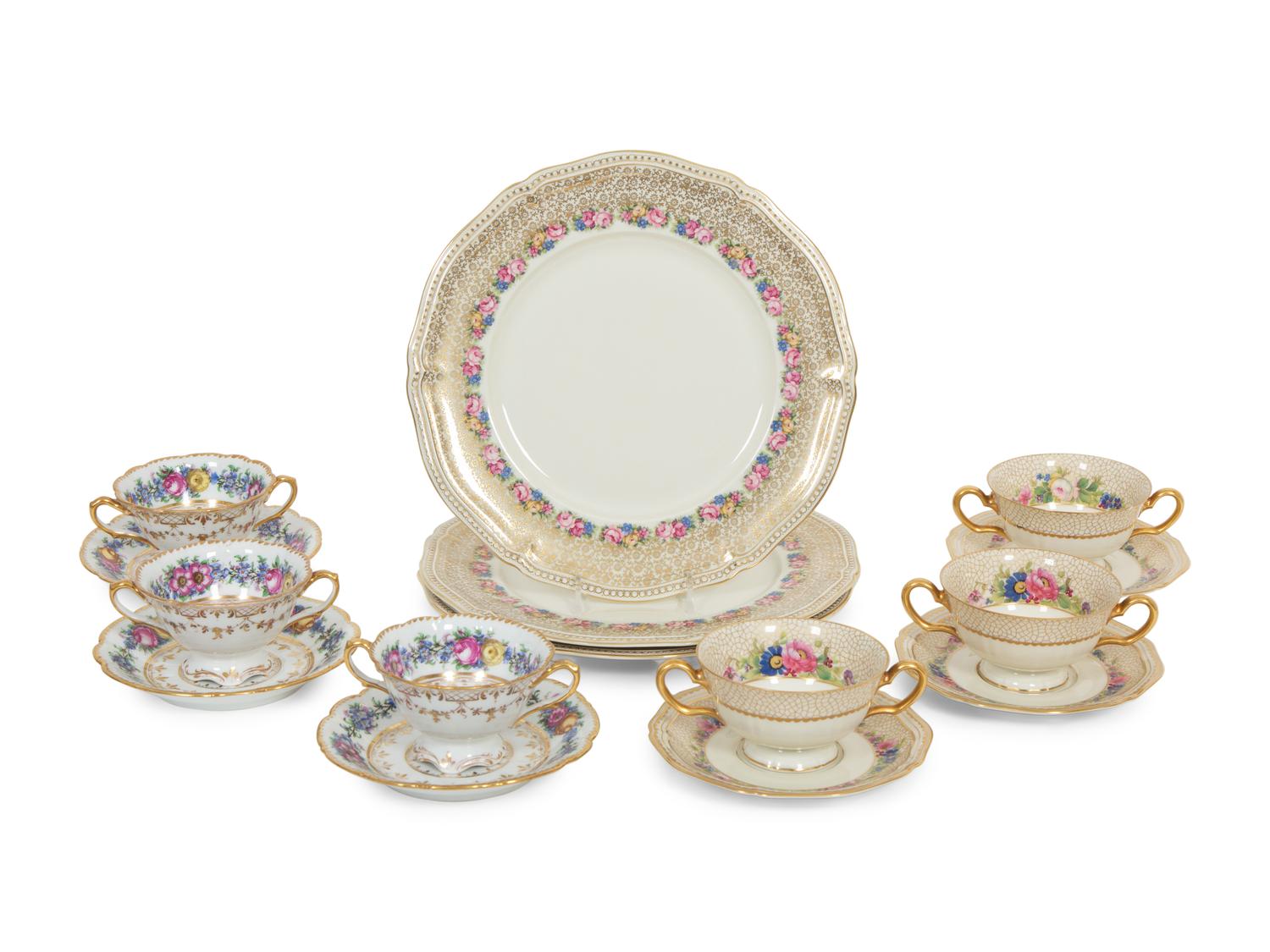 An Associated Rosenthal and Dresden Porcelain Dinner Service
