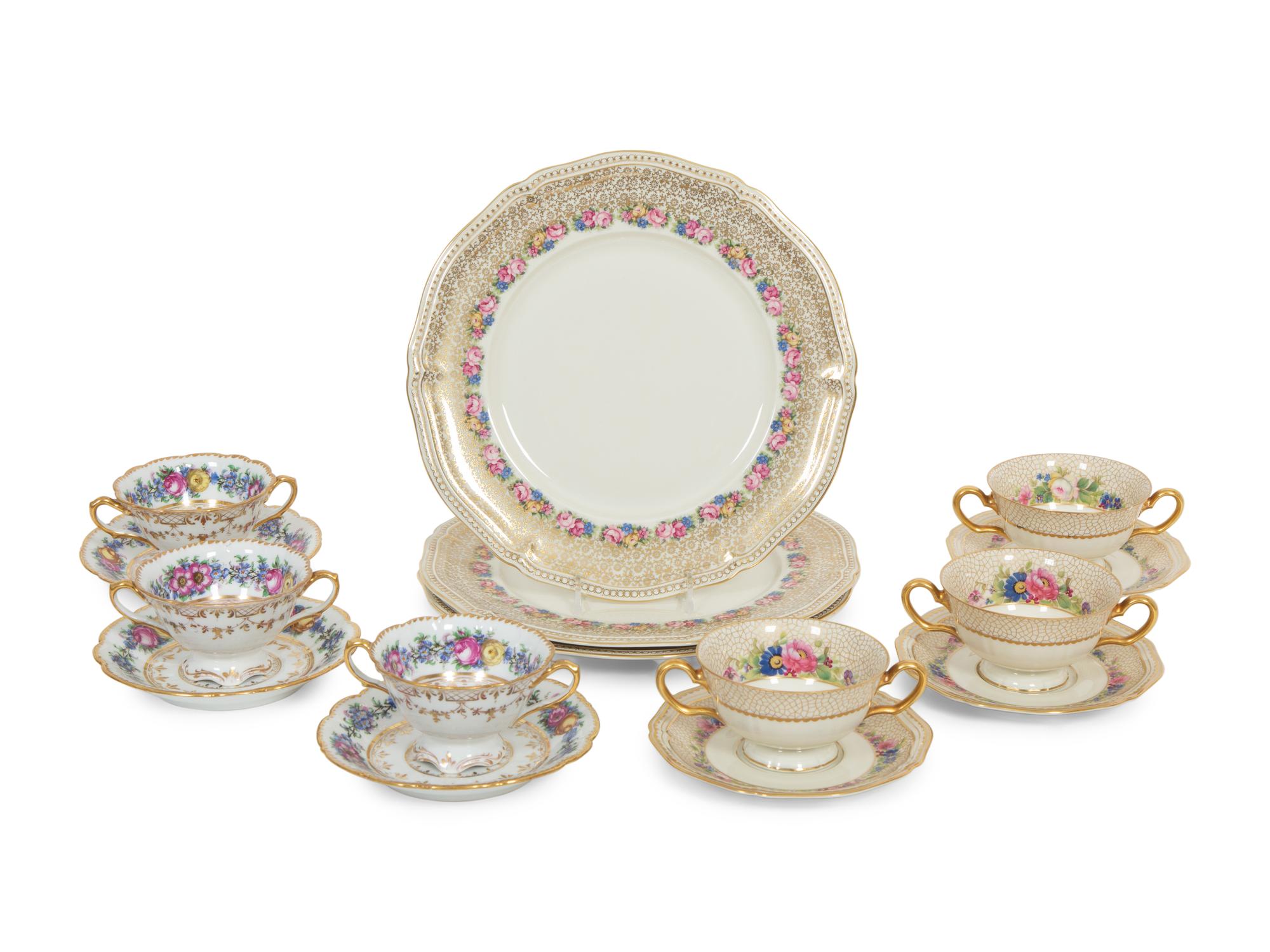 An Associated Rosenthal and Dresden Porcelain Dinner Service