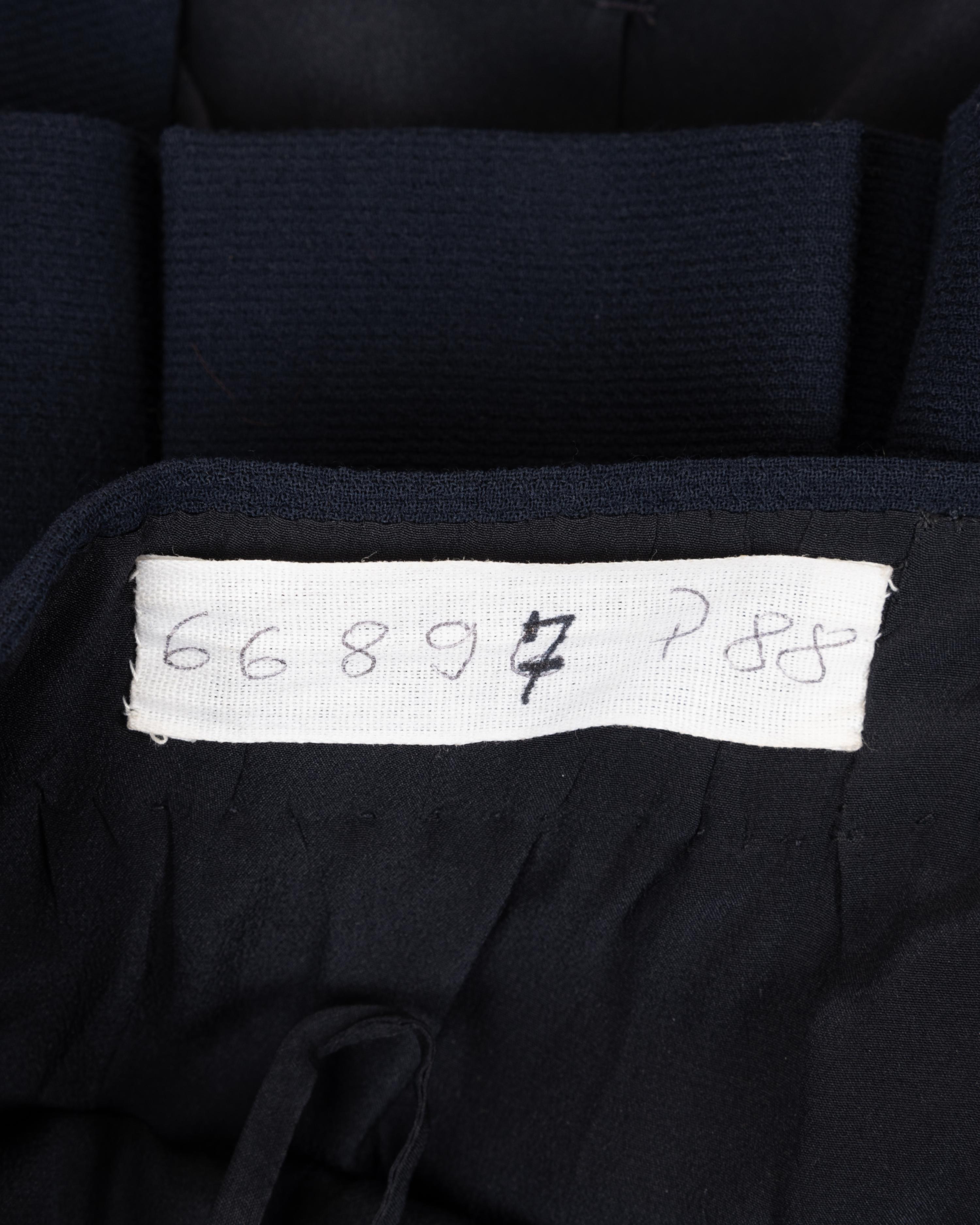 Chanel Haute Couture Navy Lace Skirt Suit, Spring/Summer 1988