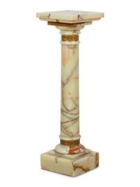 A Continental Gilt Bronze Mounted Onyx Pedestal