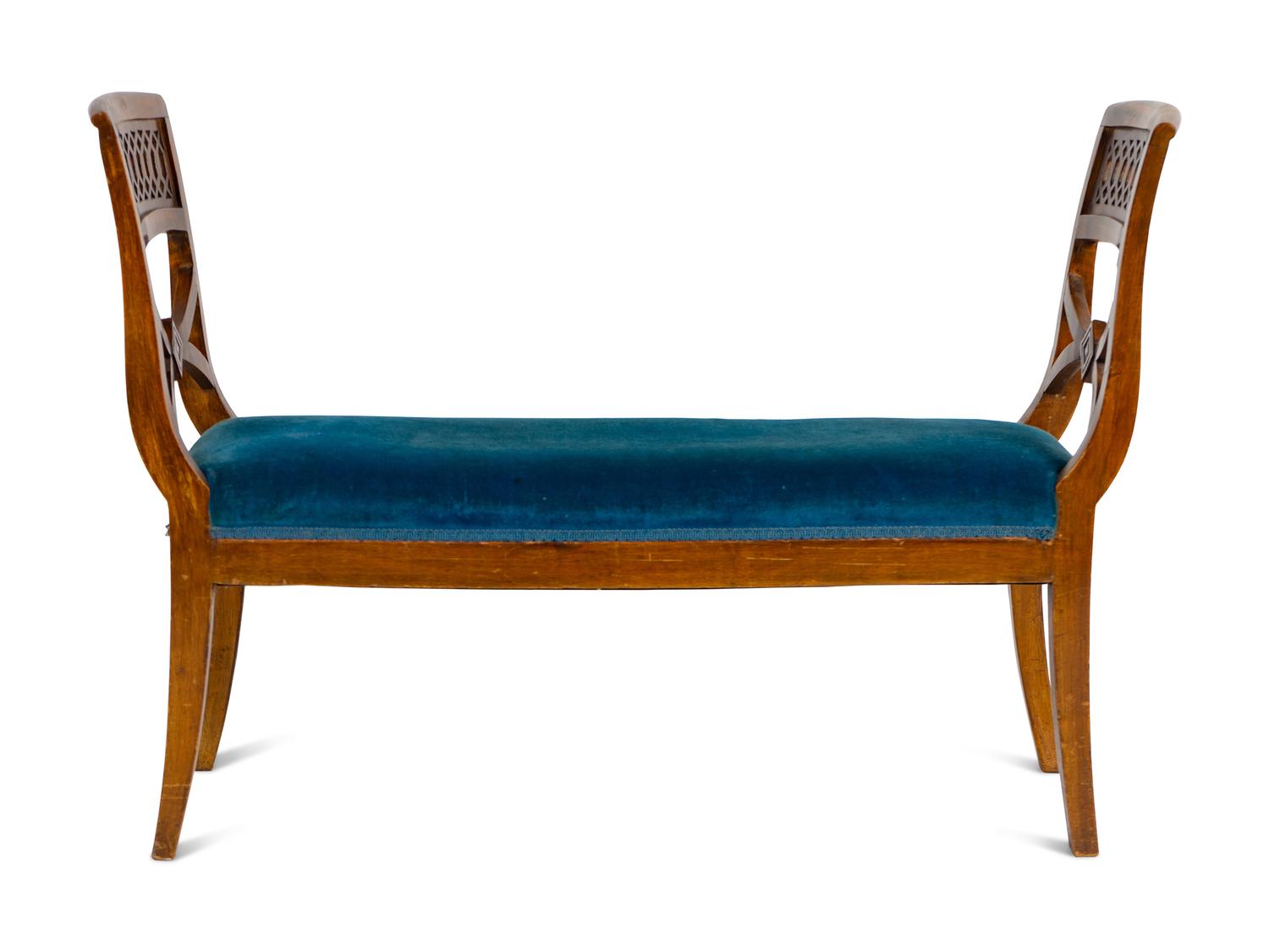 An Italian Walnut Bench