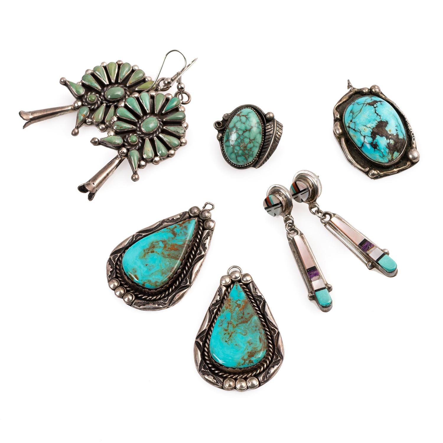 Navajo and Zuni Earrings and Pendants