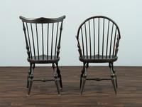 Two D.R. Dimes Black Painted Windsor Chairs