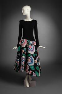 Bob Mackie Dress with Quilted Floral Skirt, 1980s
