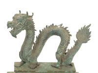 A Pair of Chinese Bronze Dragon Chenets