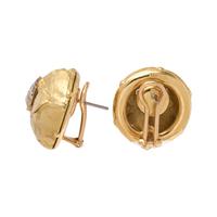 MISANI, YELLOW GOLD AND DIAMOND EARCLIPS