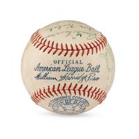 A 1936 Washington Senators Team Signed Autograph Baseball Featuring Bucky Harris (JSA Letter of Authenticity),