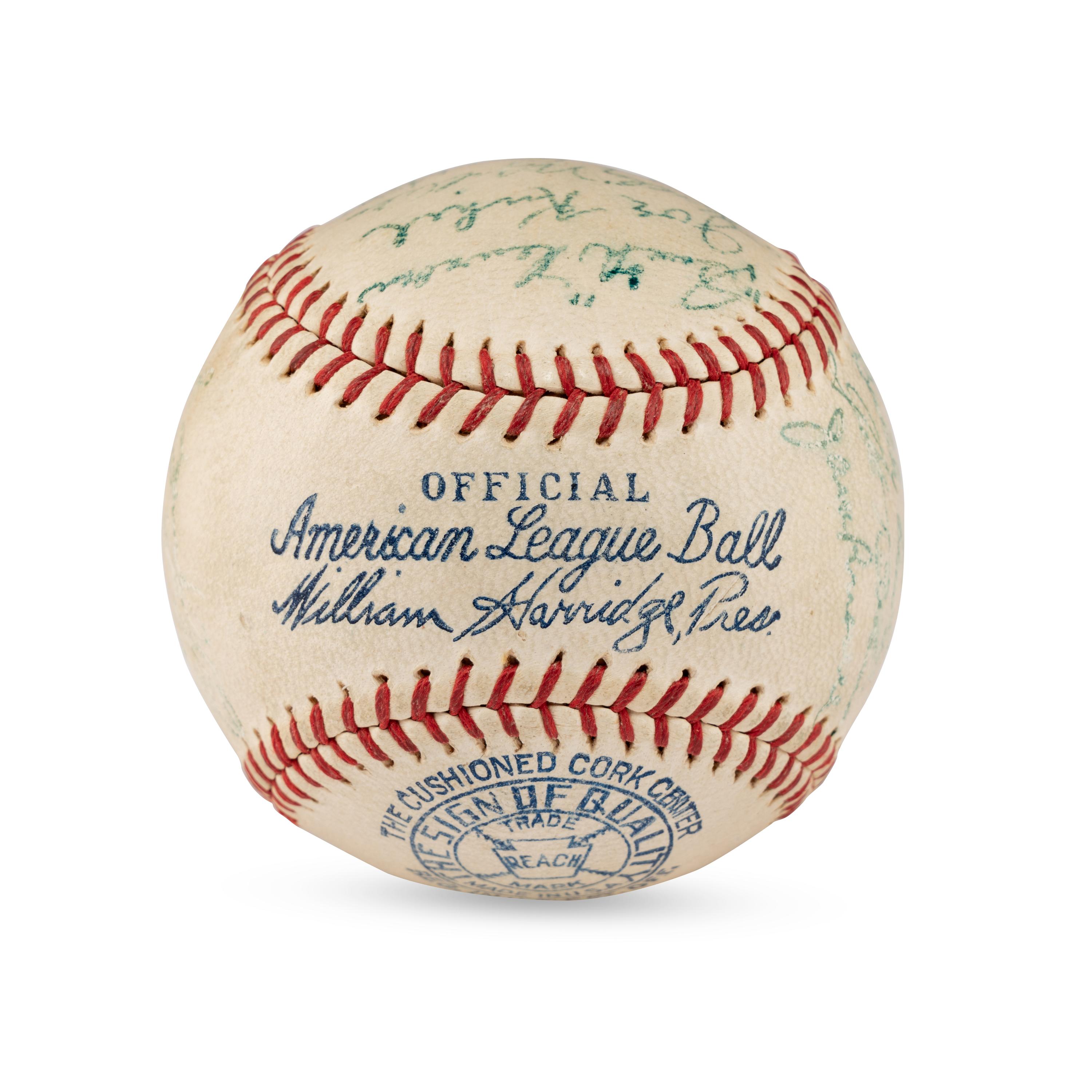 A 1936 Washington Senators Team Signed Autograph Baseball Featuring Bucky Harris (JSA Letter of Authenticity),