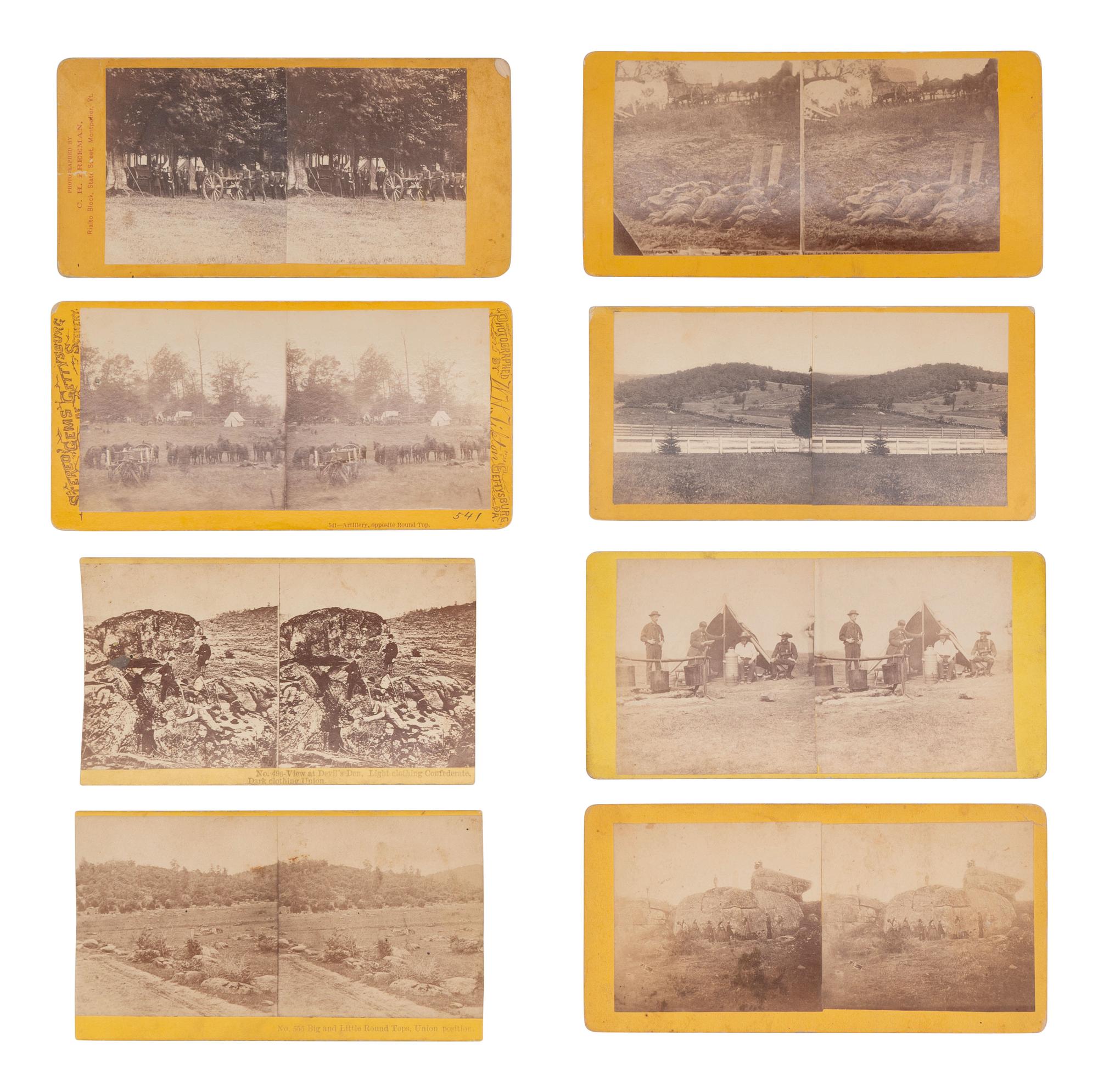 [CIVIL WAR]. 30 immediate post-war stereoviews of Gettysburg, many by TIPTON.