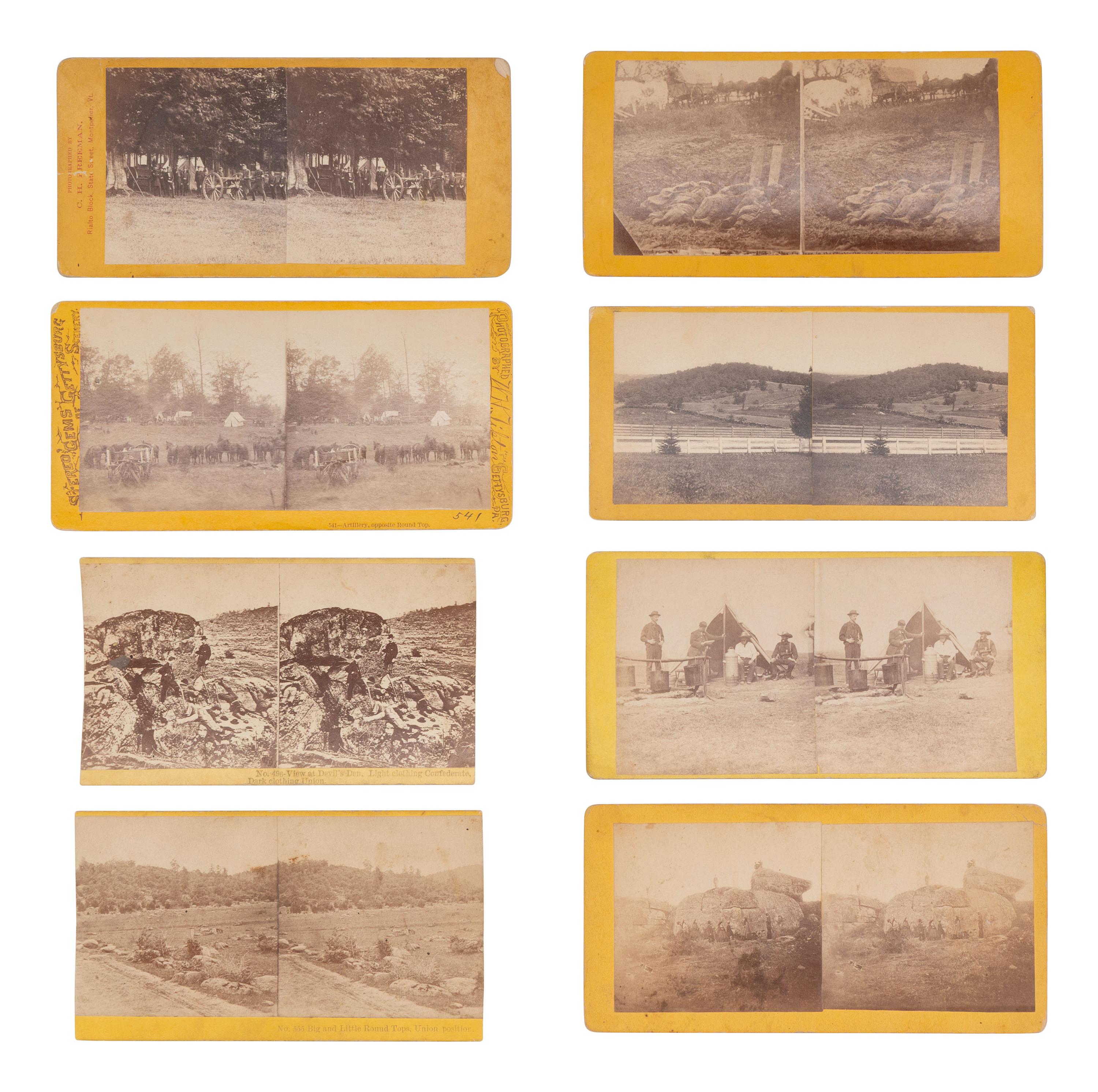 [CIVIL WAR]. 30 immediate post-war stereoviews of Gettysburg, many by TIPTON.