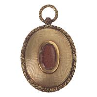 English School 19th Century, A Portrait Miniature of a Gentleman with Fur Collar