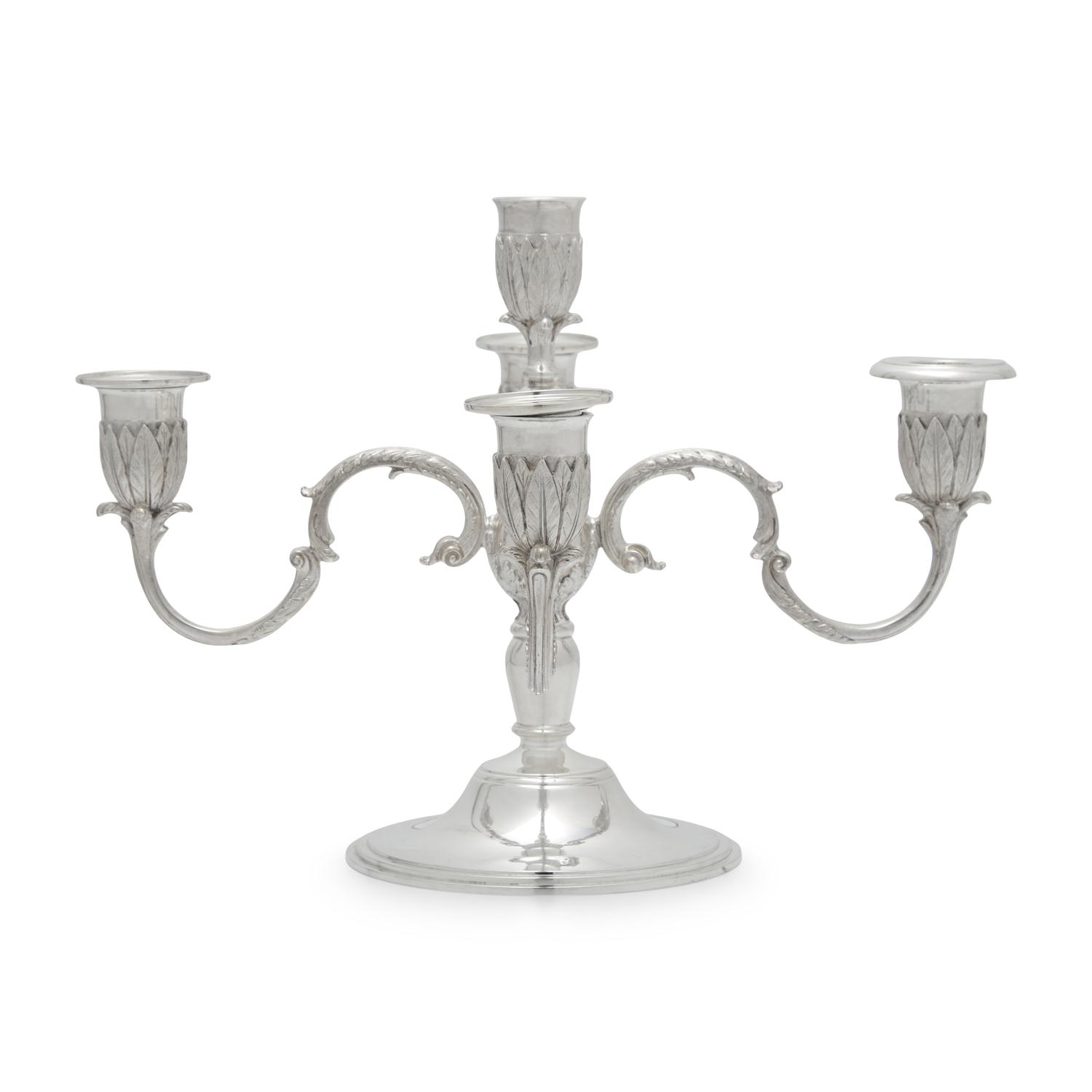 An English Silver Five-Light Candelabrum