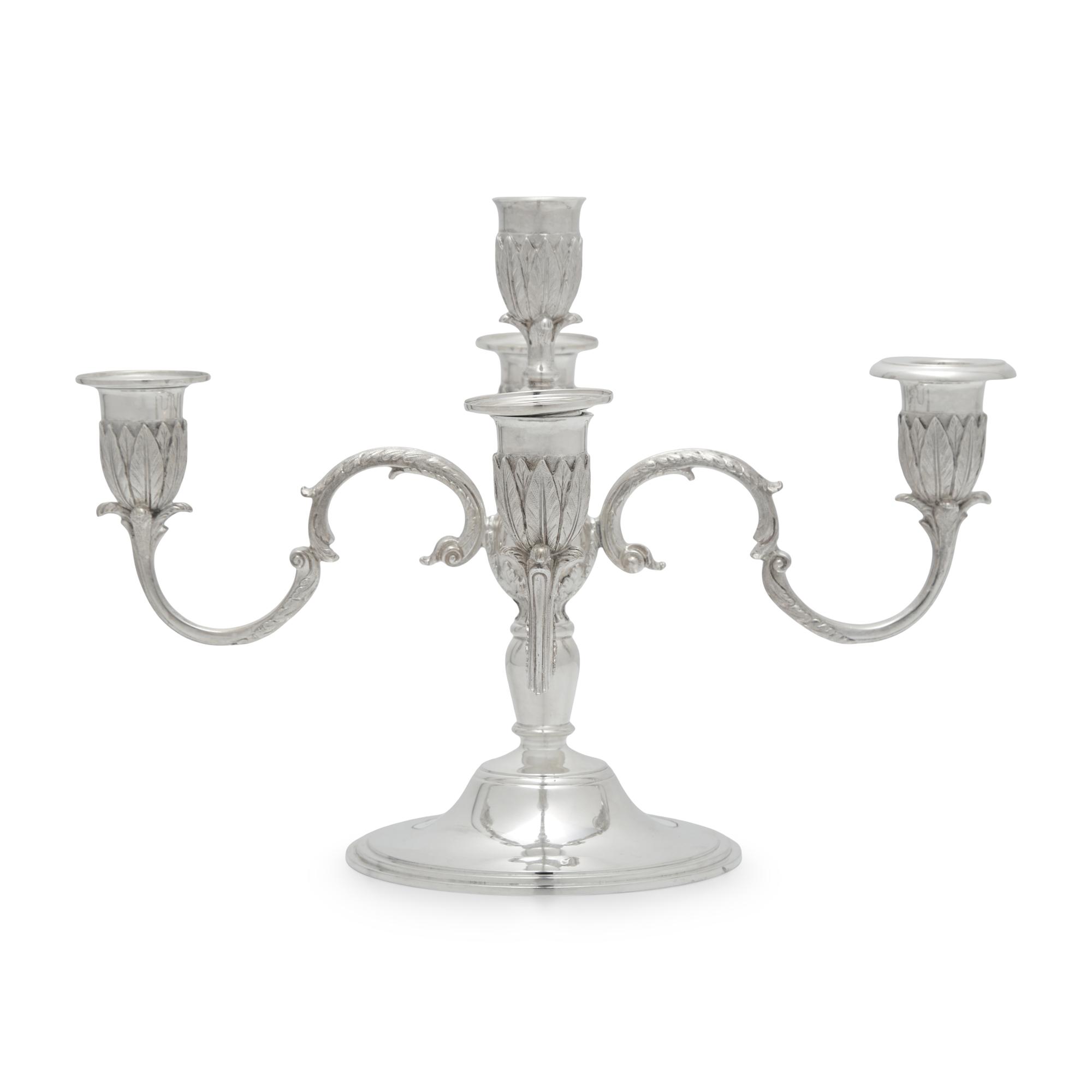 An English Silver Five-Light Candelabrum