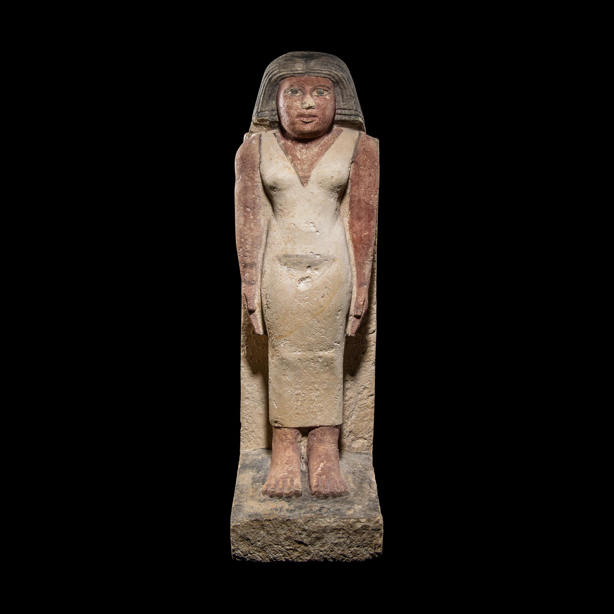 An Egyptian Painted Limestone Noblewoman