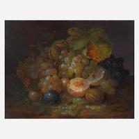 George Forster (American, 1817-1896) Still Life with Grapes, Plums and Almonds
