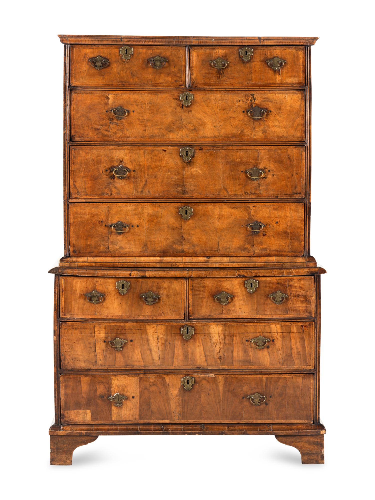 A George II Walnut Chest-on-Chest