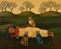 Untitled (Woman with Three Cats)