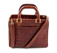 A Lana Marks Cognac Alligator Box Bag, 9 1/2 x 6 1/2 x 4 1/2 inches.