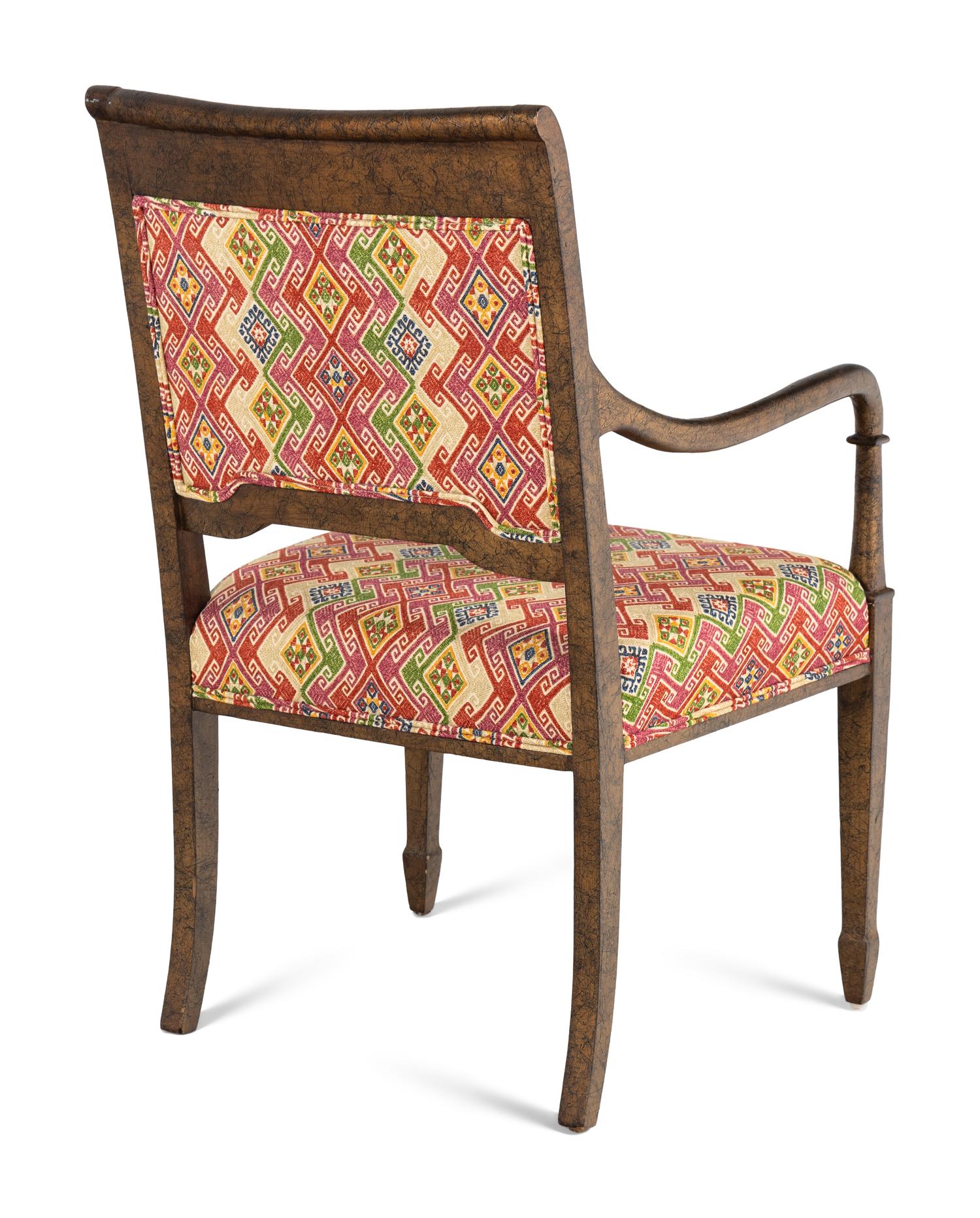 A Pair of Regency Style Painted Armchairs