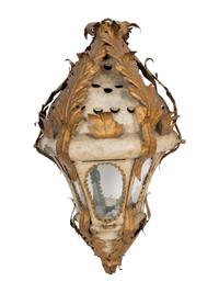 A Pair of Italian Tole Peinte Gondola Lanterns