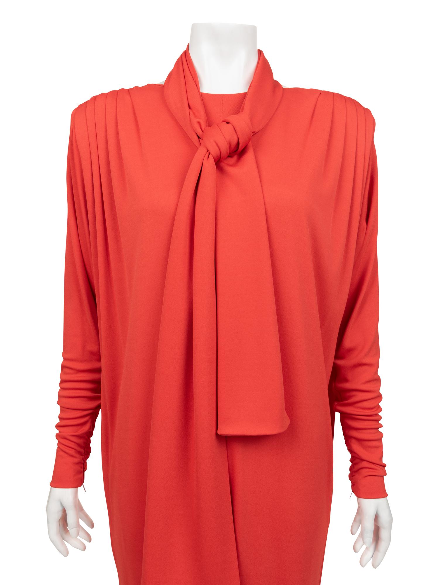 Givenchy Haute Couture Ruched Sleeve Dress, 1980-90s