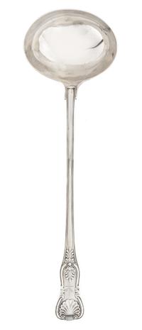 A William IV Silver Ladle, Mary Chawner, London, 1835, having a rocaille and S-scroll decorated handle.