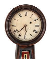 A Grain Painted and Eglomise Banjo Clock