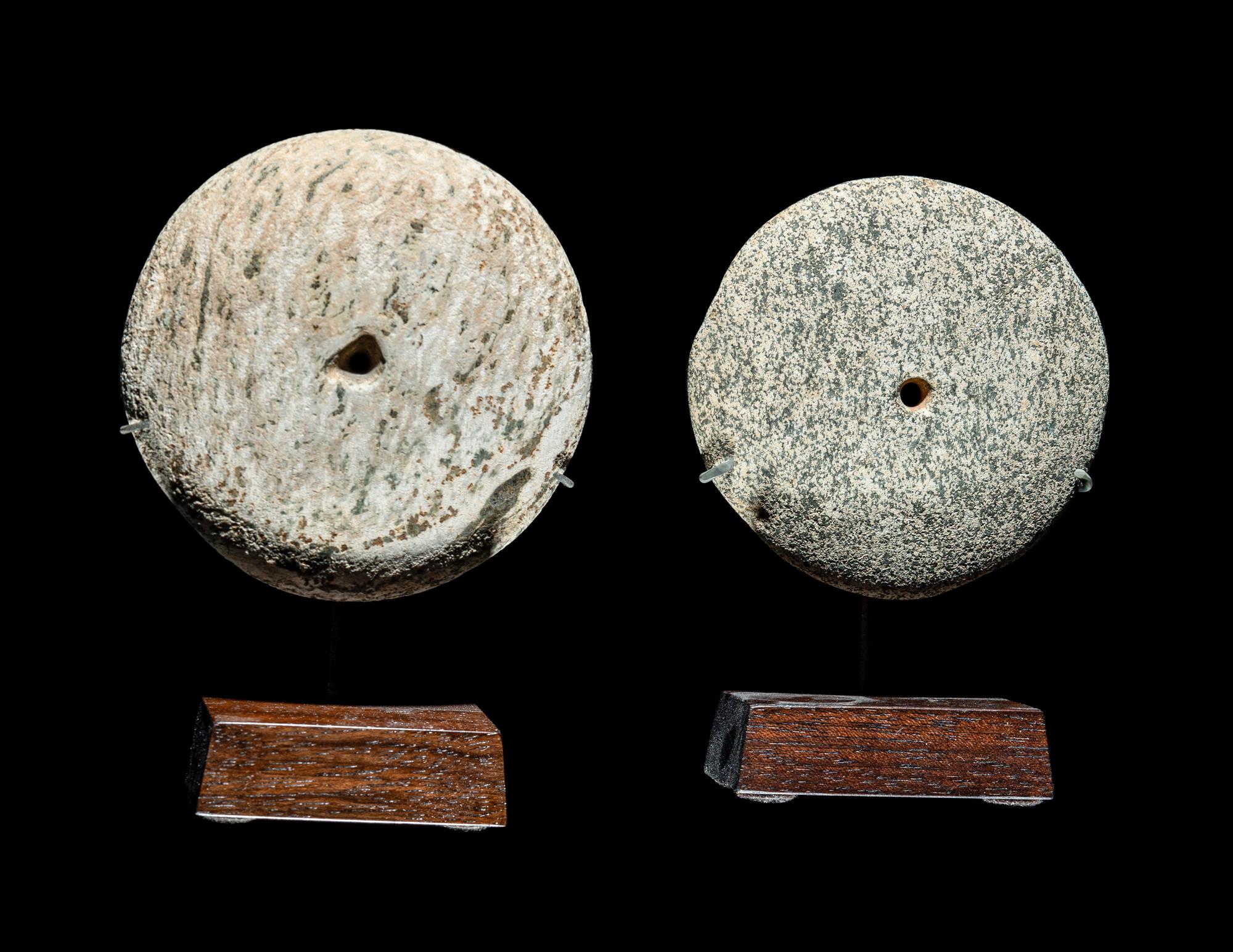 Two Neolithic Stone Discoidals