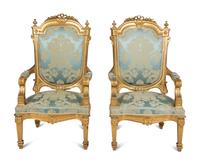 A Napoleon III Giltwood Seven-Piece Salon Suite
