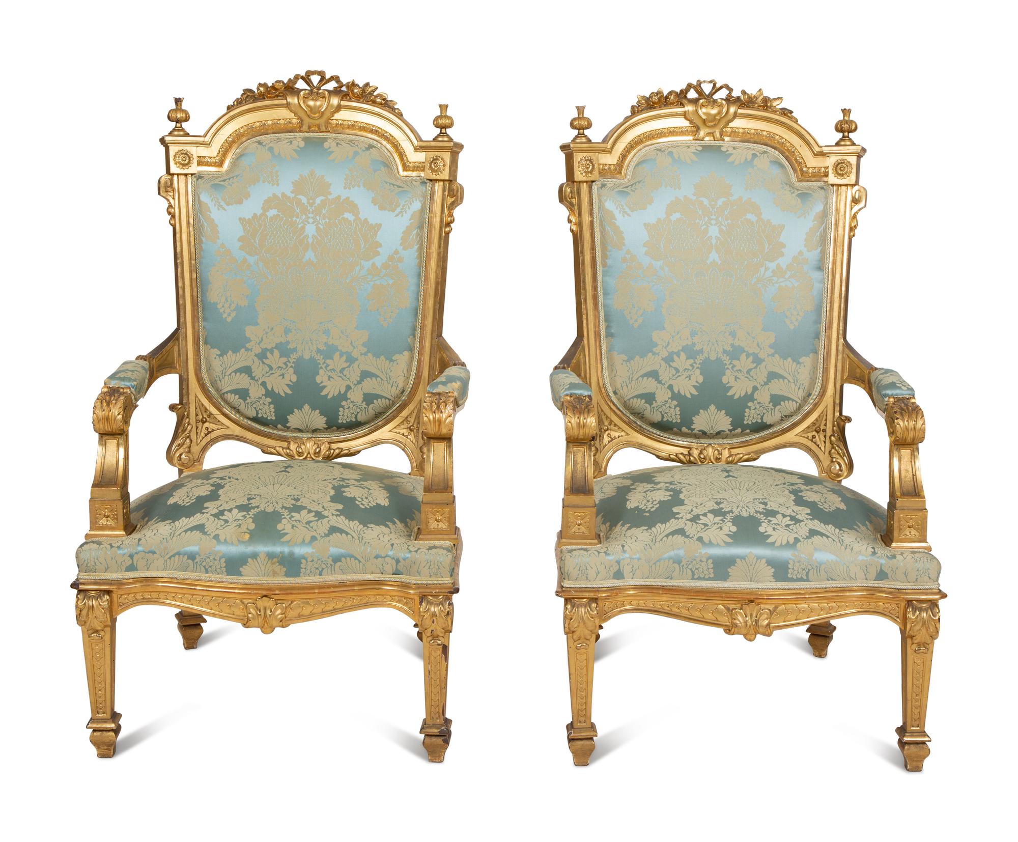 A Napoleon III Giltwood Seven-Piece Salon Suite