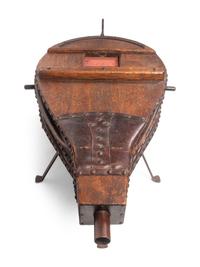 A Large Oak and Leather Bellows on Stand