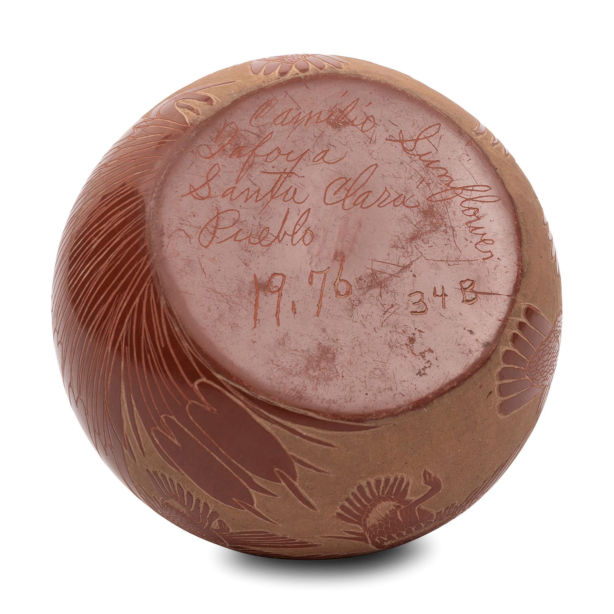 Redware Sgraffito Pottery Seed Jar, with Ducks