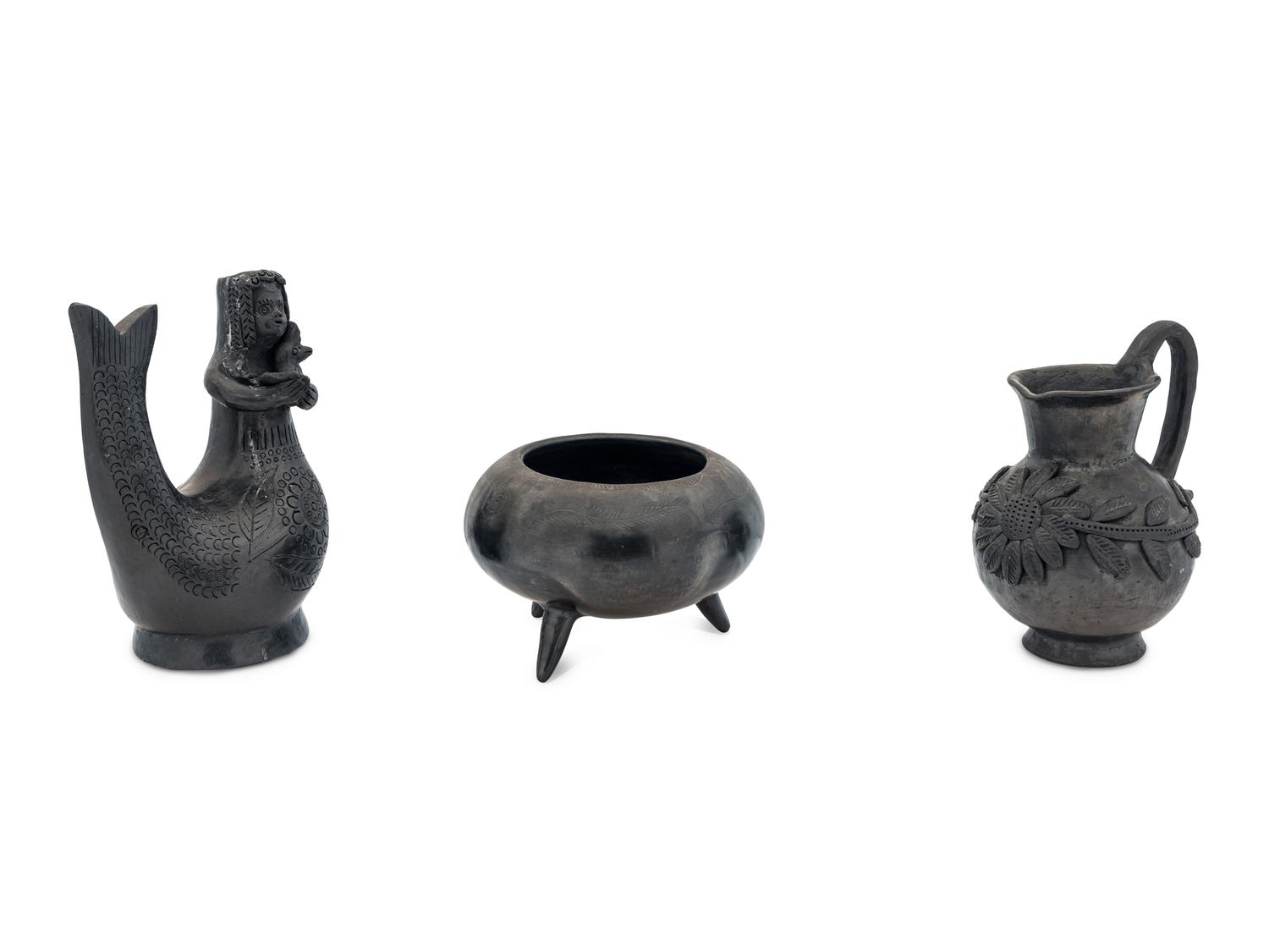 Three Dona Rosa Blackware Articles