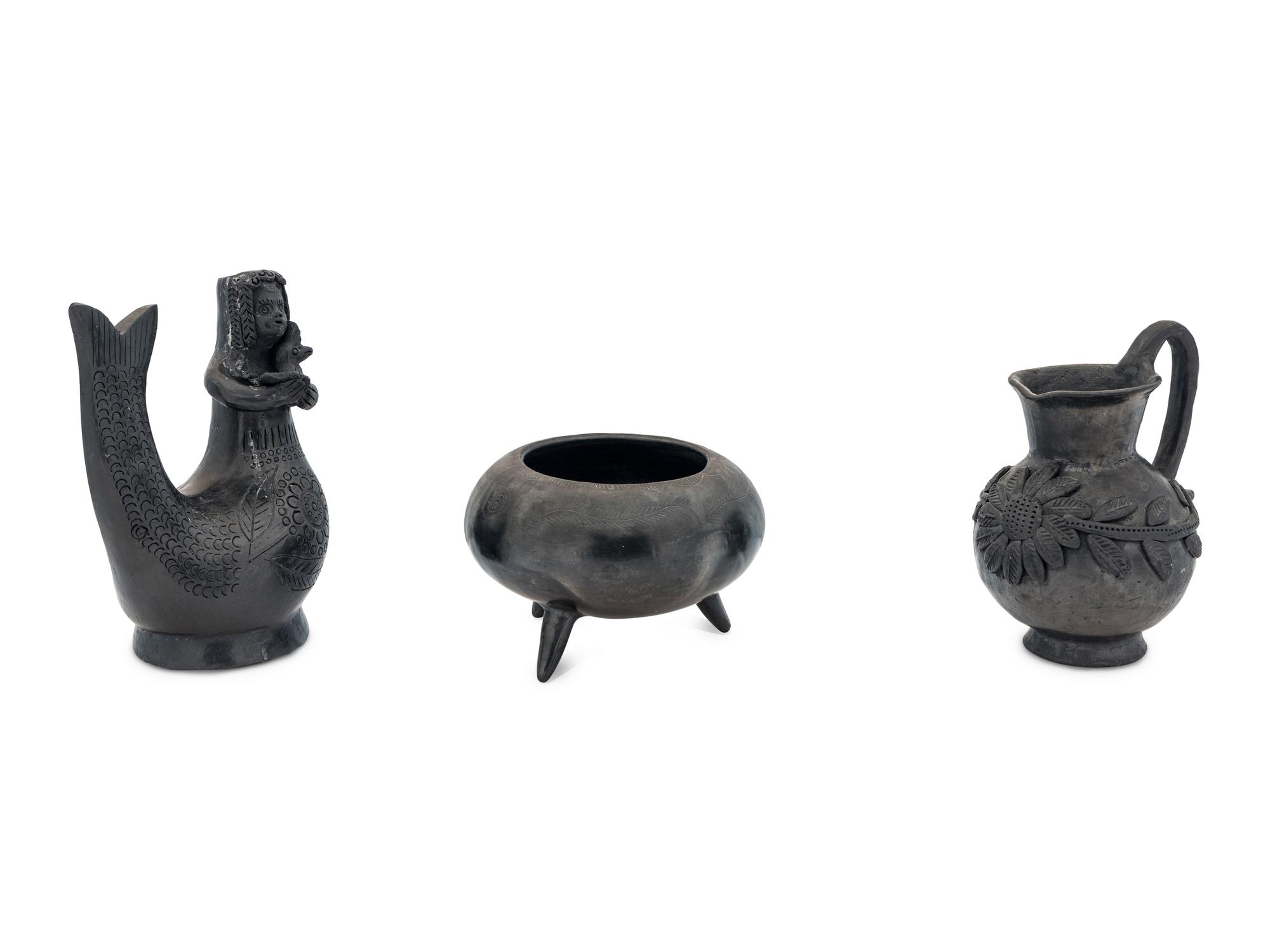Three Dona Rosa Blackware Articles