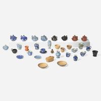 A large collection of thirty-five Wedgwood miniature ceramic tablewares England, late 18th to late 19th century