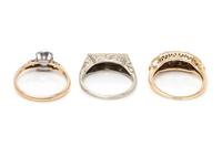 COLLECTION OF GOLD AND DIAMOND RINGS