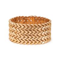 ITALIAN, YELLOW GOLD FANCY LINK BRACELET