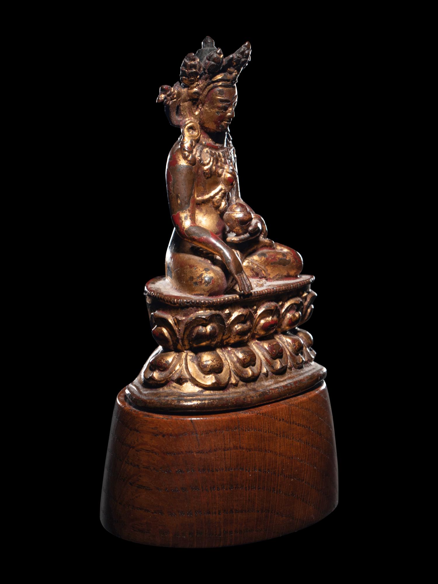 A Sino-Tibetan Gilt Bronze Figure of a Seated Bodhisattva
