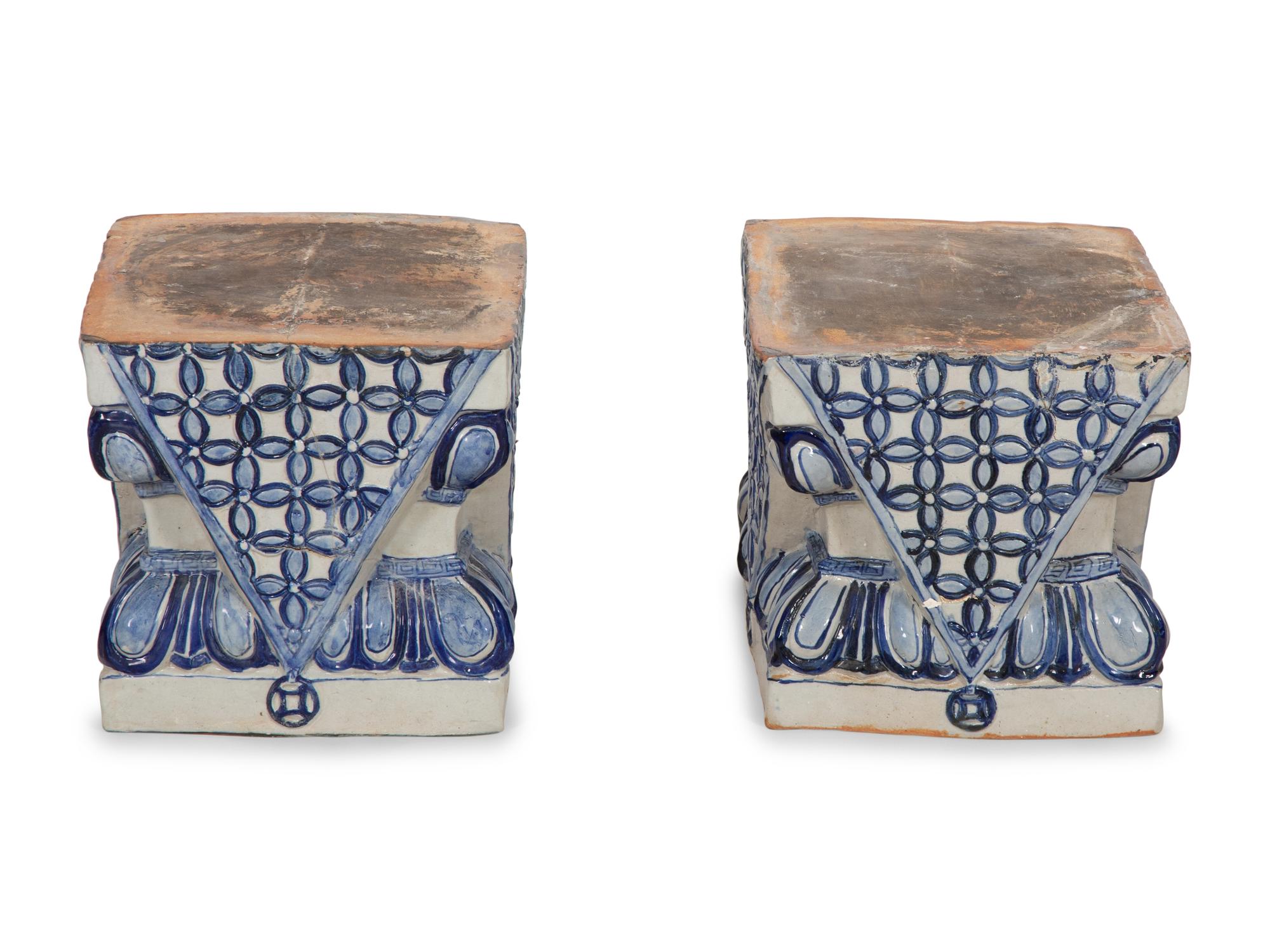 A Pair of Chinese Glazed Ceramic Guardian Lions