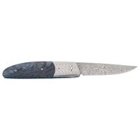 Des Horn Damascus Folding Knife.