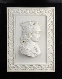A Pair of Italian Carved Marble Profile Plaques Height 27 5/8 x width 20 7/8 inches. — 20TH CENTURY