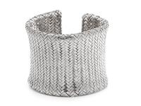 A Silver Woven Cuff Bracelet,