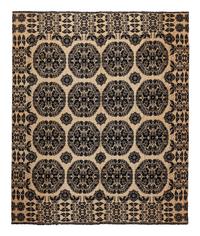 A Flower Medallion, Eagle and Shield Jacquard Coverlet
