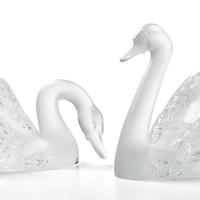 René Lalique (French, 1960–1945) — Two Cygne sculptures