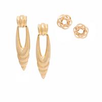 Two Pairs of Yellow Gold Earrings
