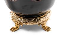 A Pair of Contemporary Ceramic and Gilt Metal Jardinières