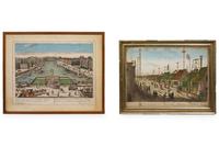 Two Handcolored Engravings
