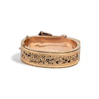VICTORIAN, ENAMEL BUCKLE BANGLE BRACELET