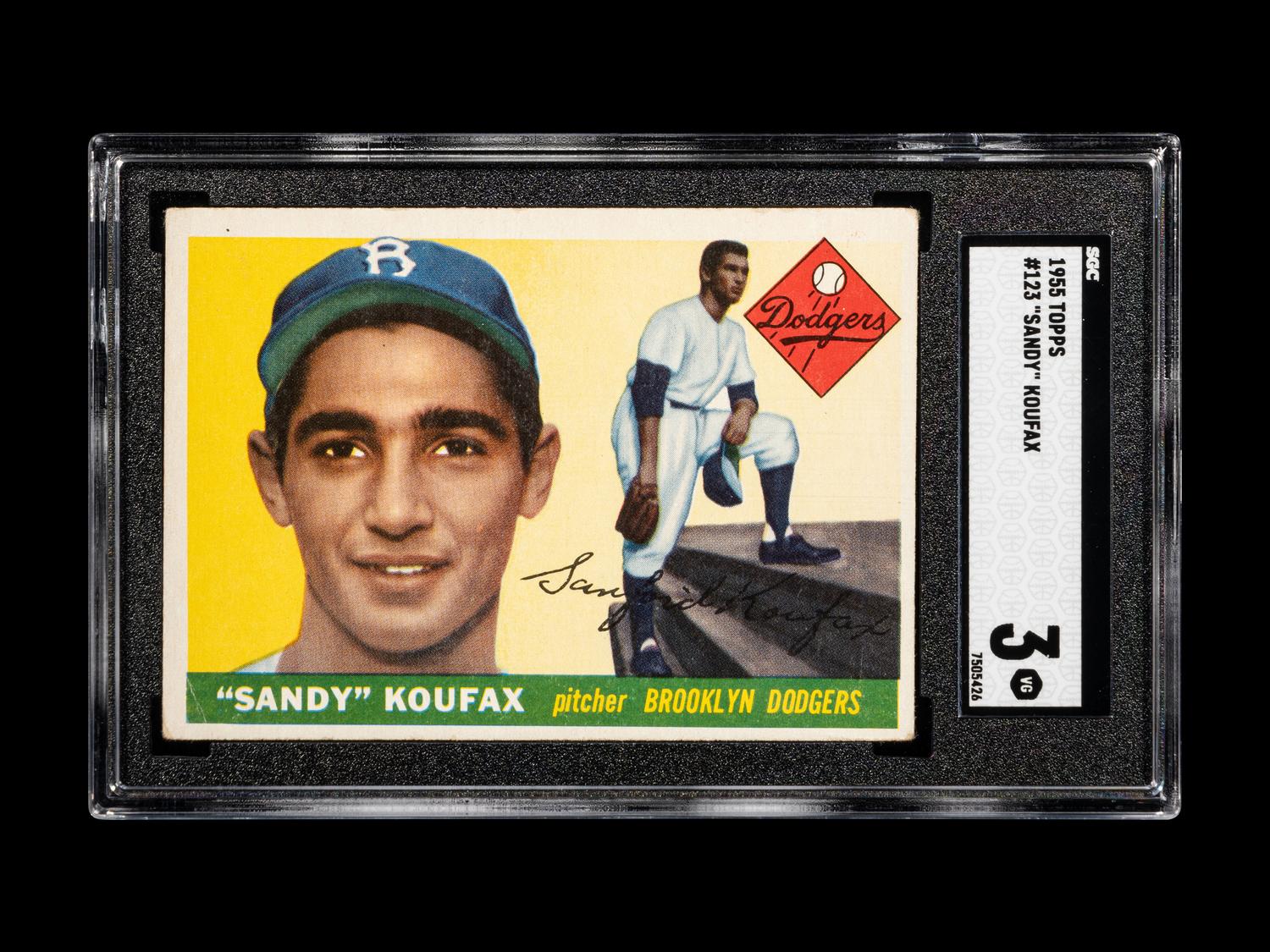 A 1955 Topps Sandy Koufax Rookie Baseball Card No. 123 (SGC 3 VG)